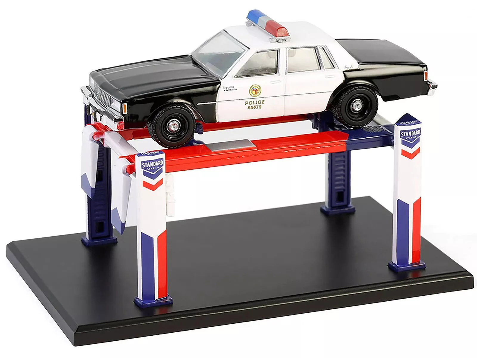 Adjustable Four-Post Lift "Standard Oil" Red White and Blue "Four-Post Lifts" Series 6 1/64 Diecast Model by Greenlight