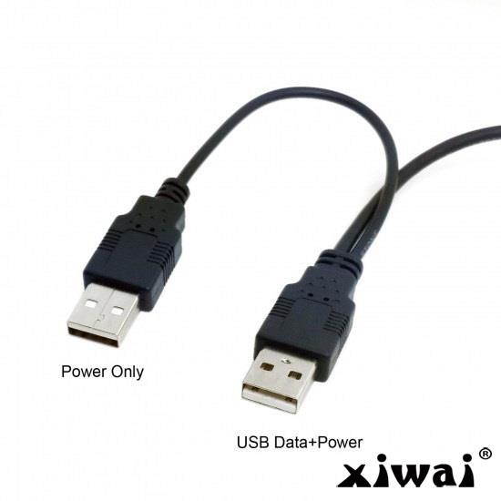 Xiwai Dual USB 2.0 Male to Standard B Male Y Cable 80cm for Printer & Scanner & External Hard Disk Drive