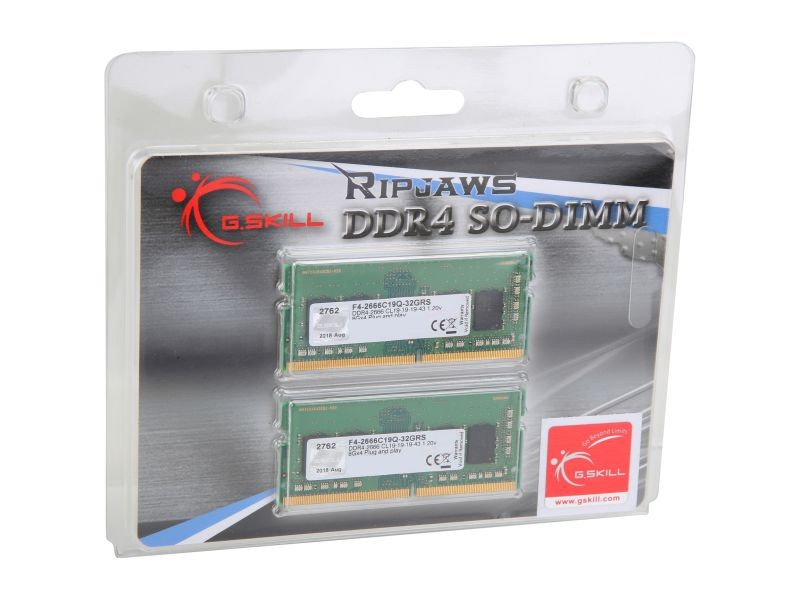 G.SKILL Ripjaws SO-DIMM 8GB 260-Pin DDR4 SO-DIMM DDR4 3200 (PC4 25600) Laptop Memory Model F4-3200C18S-8GRS