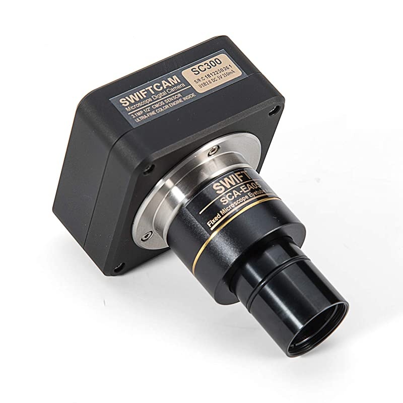 cam 10 Megapixel Camera for Microscopes, with Reduction Lens, Calibration Kit, Eyetube Adapters, and USB 3.0 Cable, Compatible with Windows/Mac/Linux