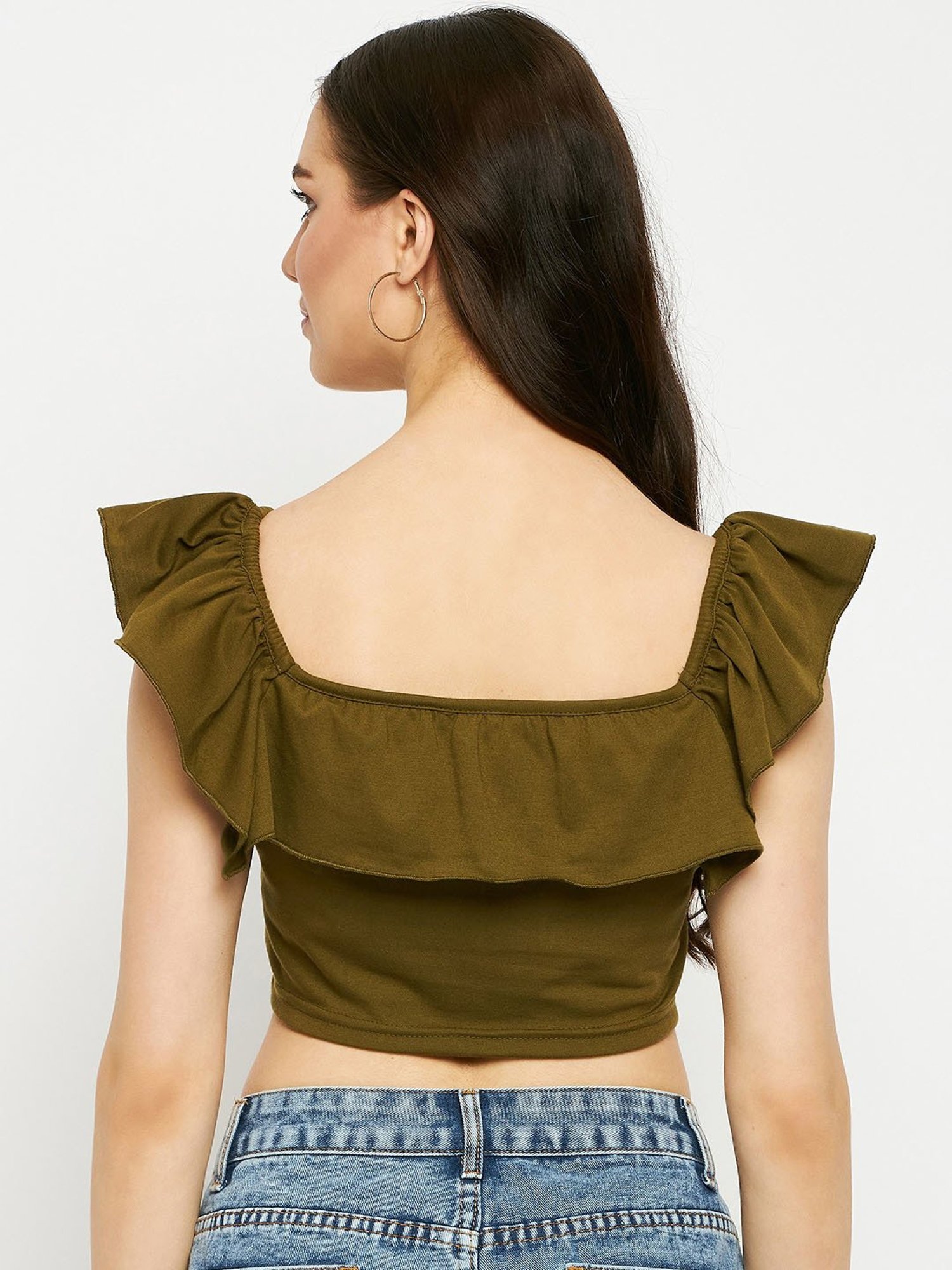 BRINNS Olive Crop Top