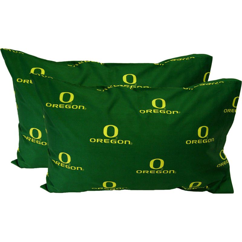 NCAA Collegiate Green 4pc King Bed Sheet Set - Oregon Ducks..