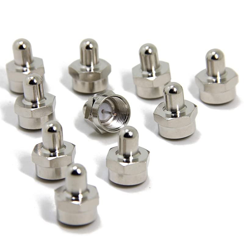 20-Pack F Type Terminator Caps with 75 Ohm Resistor for TV Amplifier Splitter Coax Cable Outlets Wall Plates F Female Conectors, Reduce Signal Loss and Reflection