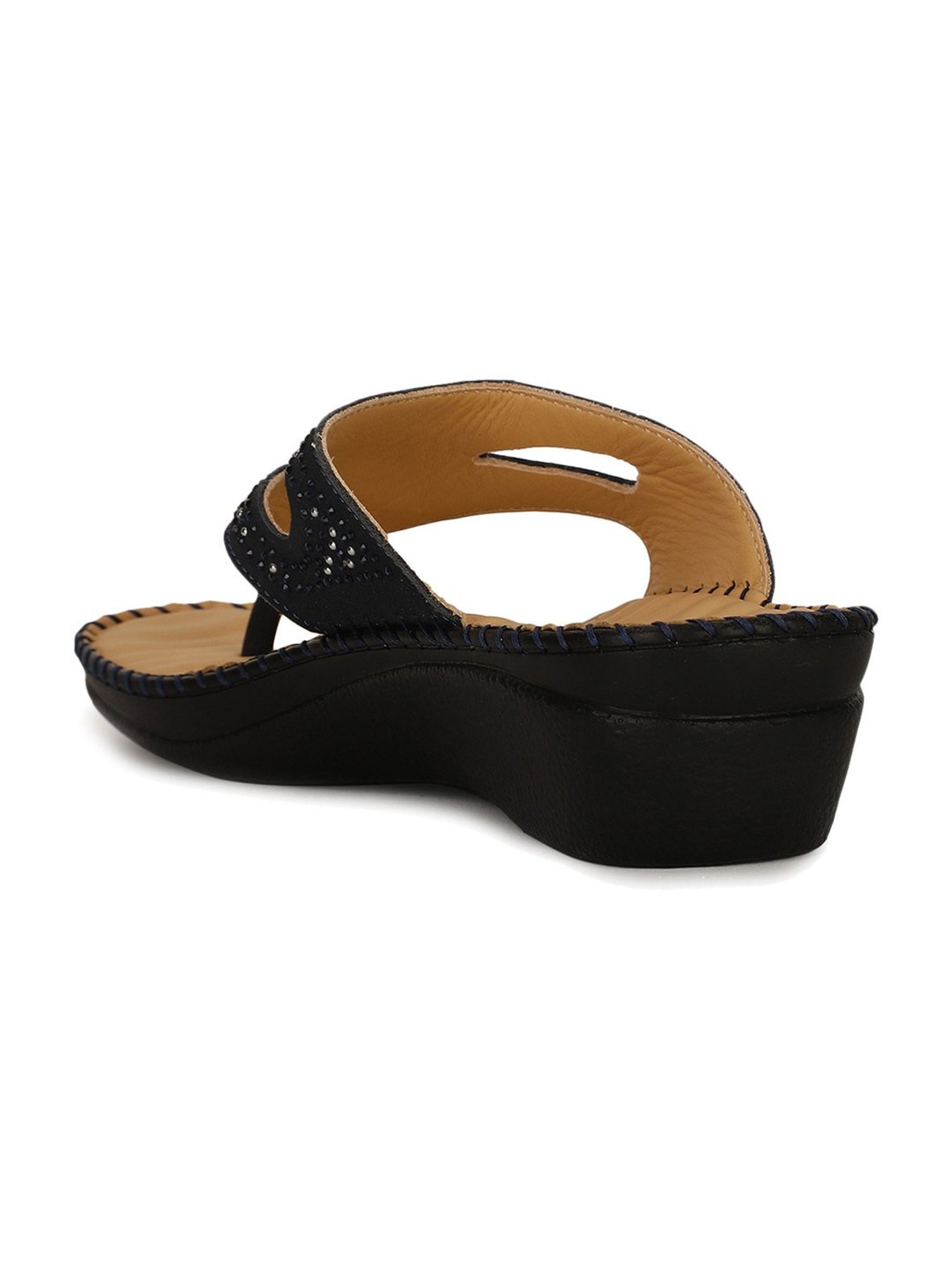 Scholl by Bata Women's Blue Thong Wedges