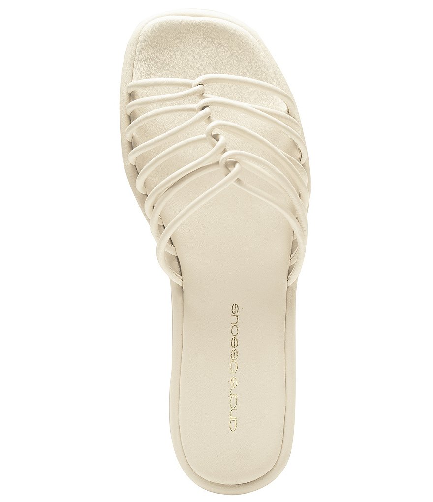 Andre Assous Rory Knotted Leather Square Toe Slide Sandals