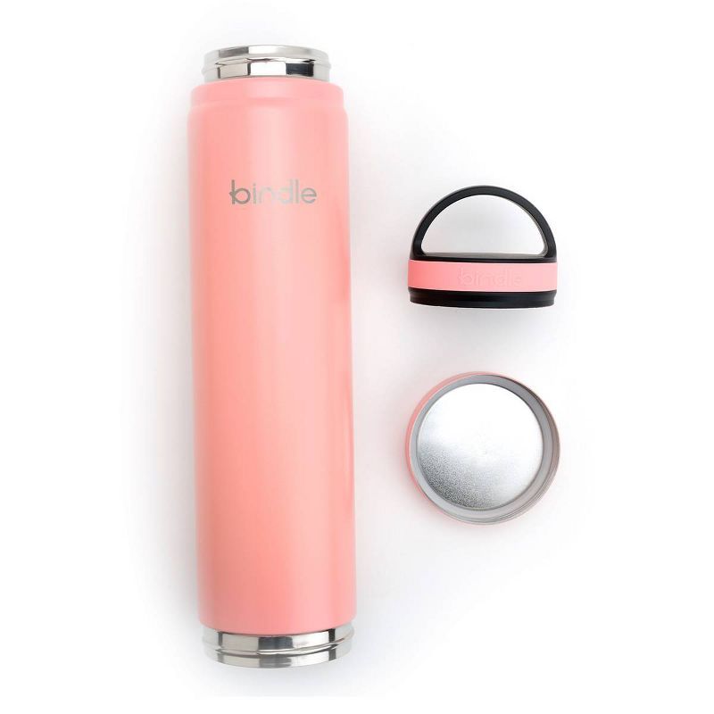 Bindle Bottle 20oz Slim Double Walled & Vacuum Insulated Stainless Steel Bottle with Storage/Stash Compartment Coral