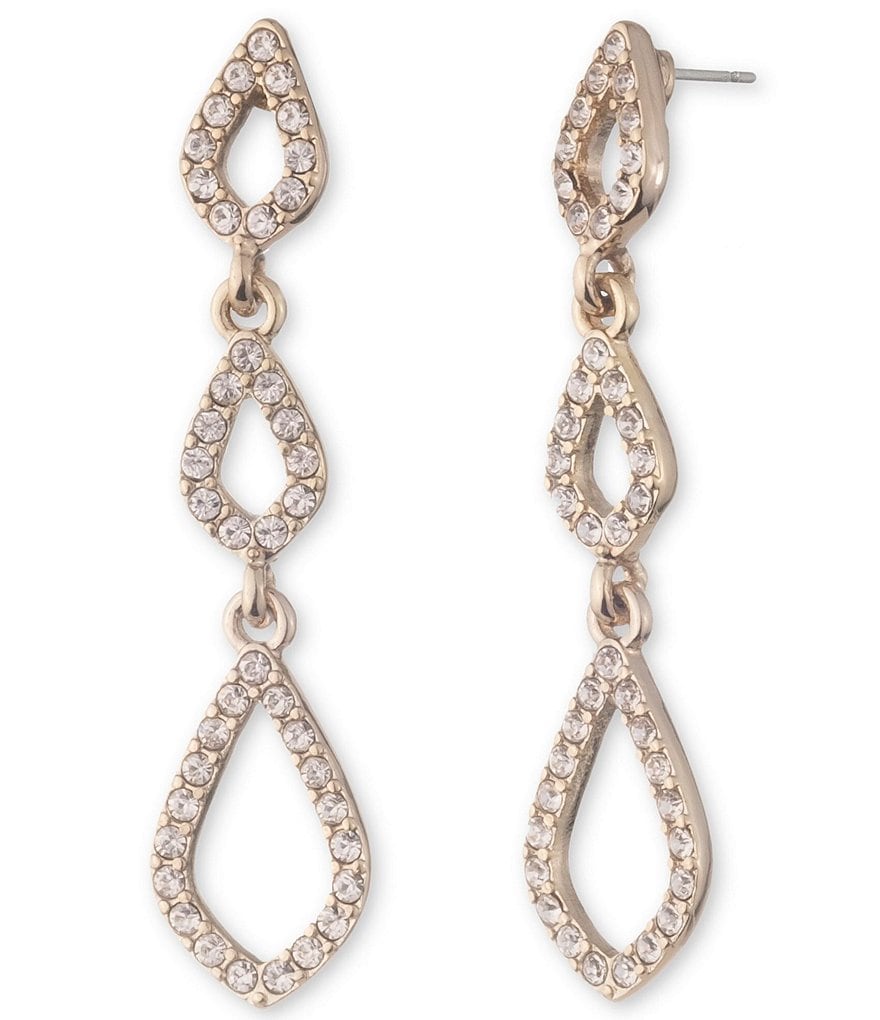 Givenchy Open Pave Linear Earrings