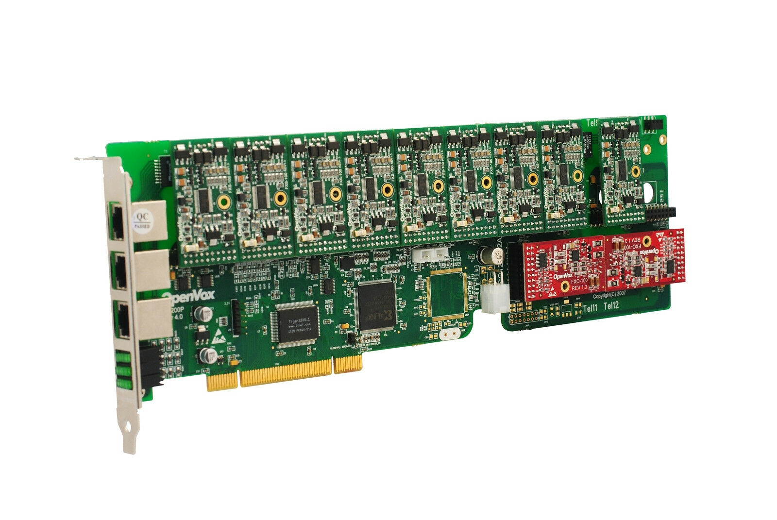 OpenVox A1200P0902 12 Port Analog PCI Base Card + 9 FXS + 2 FXO