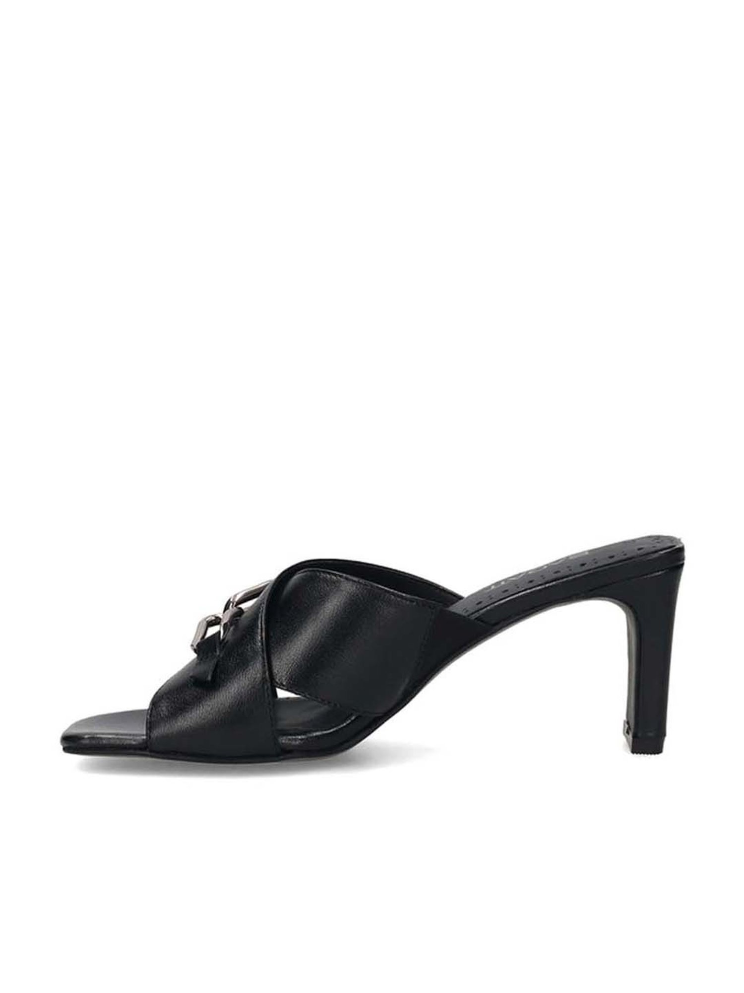 Bagatt Women's Jaya Black Cross Strap Sandals