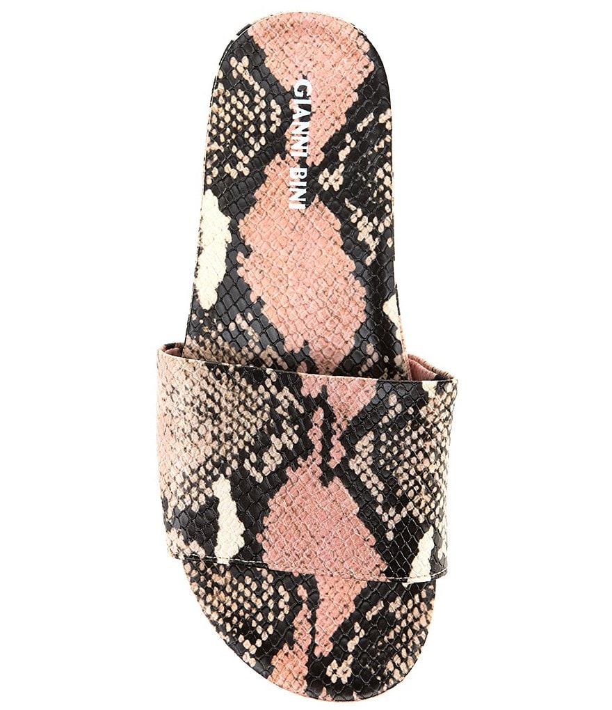 Gianni Bini Summatime Snake Print Banded Wedge Pool Slides