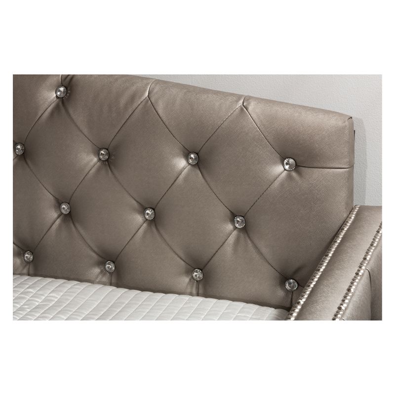 Jupiter Mid Tufted Platform Bed - Queen - Gray - Baxton Studio