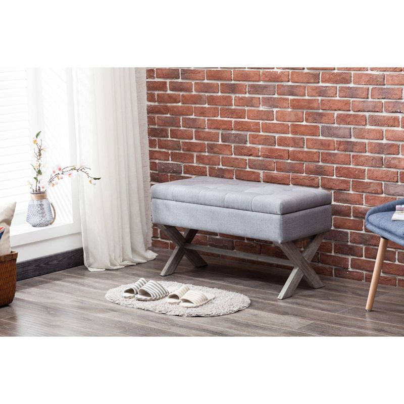 Angelina Storage Bench Gray - Boraam