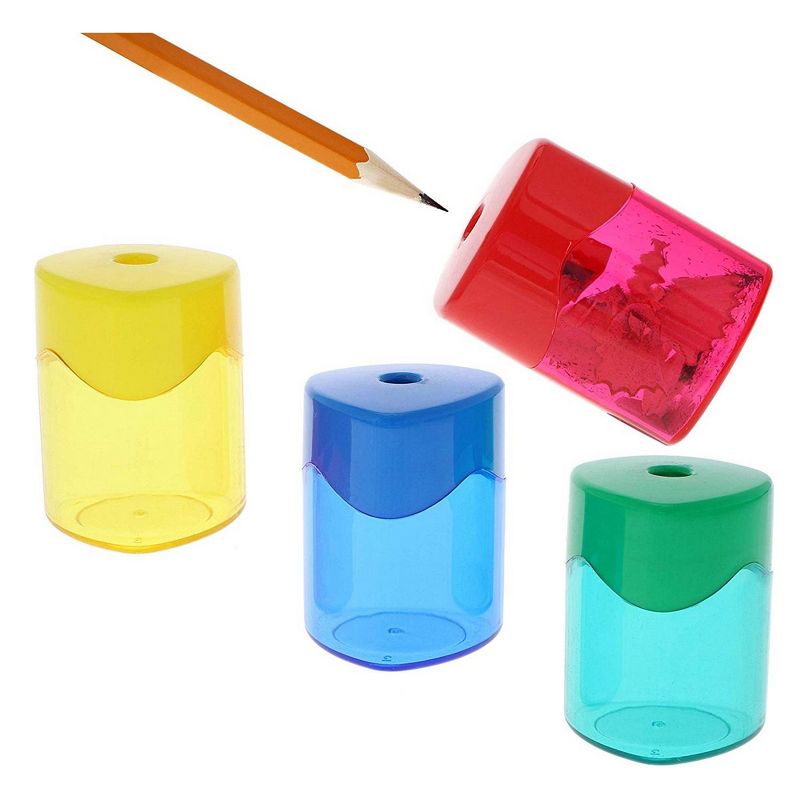 Juvale 24-Pack Manual Handheld Twist Cap Pencil Sharpener Arts and Crafts  , 4 Colors 1.6 x 1.6 x 2.1 In