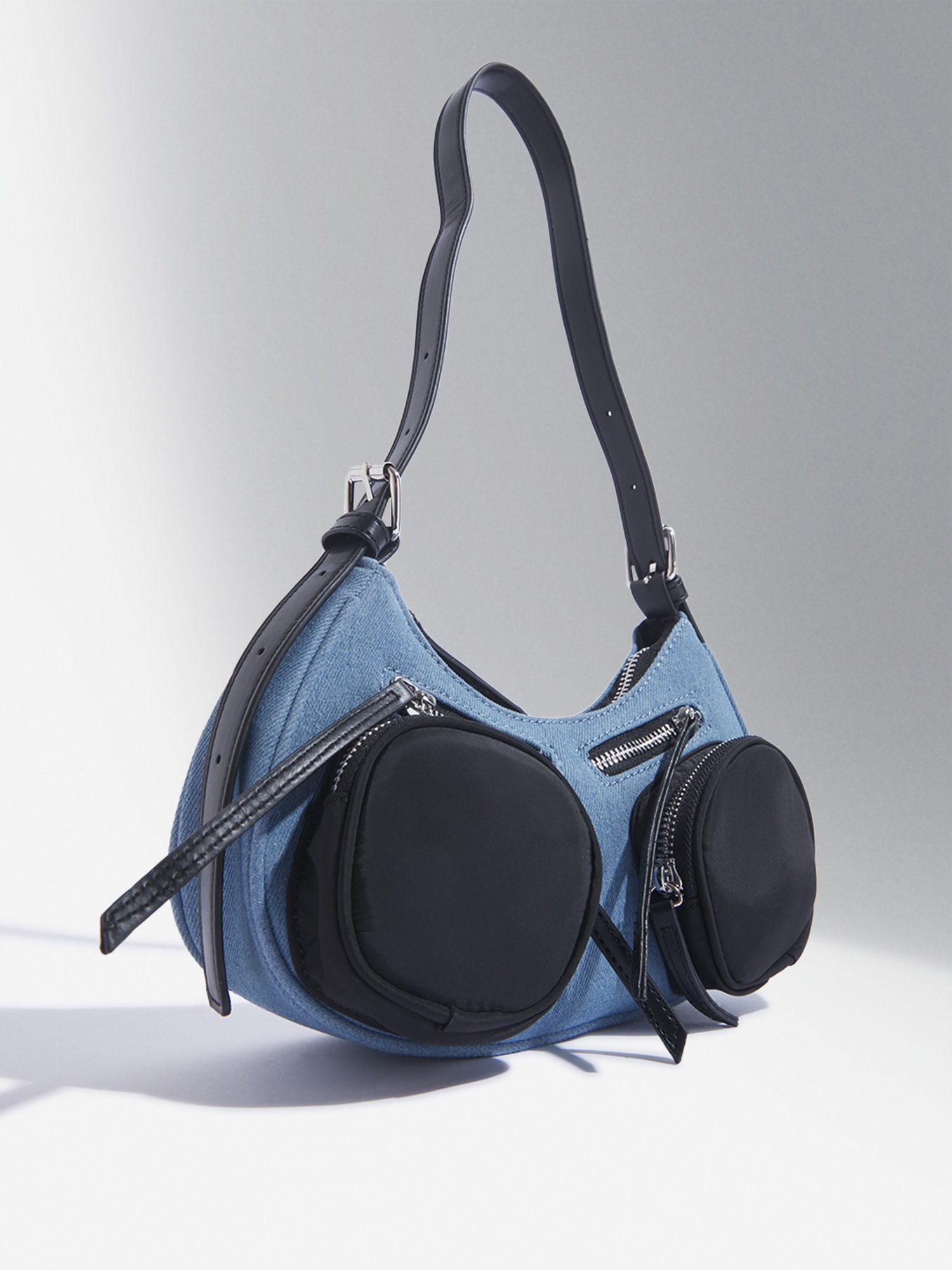 Westside Blue Denim Hobo Shoulder Bag