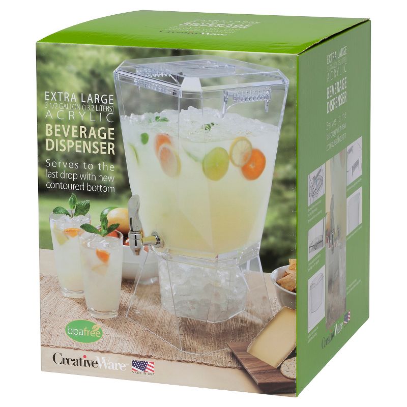 CreativeWare 3.5gal Acrylic Beverage Dispenser - Clear