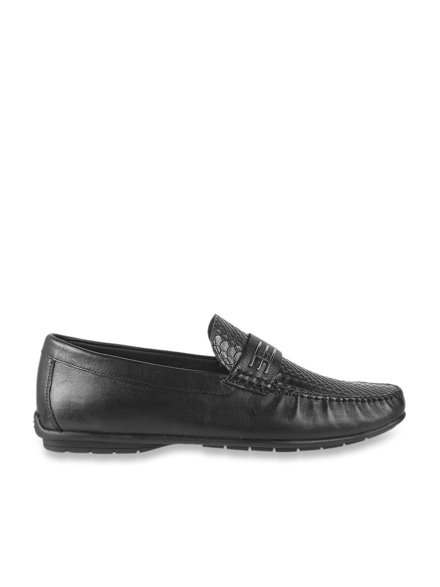 Mochi Men's Black Casual Loafers