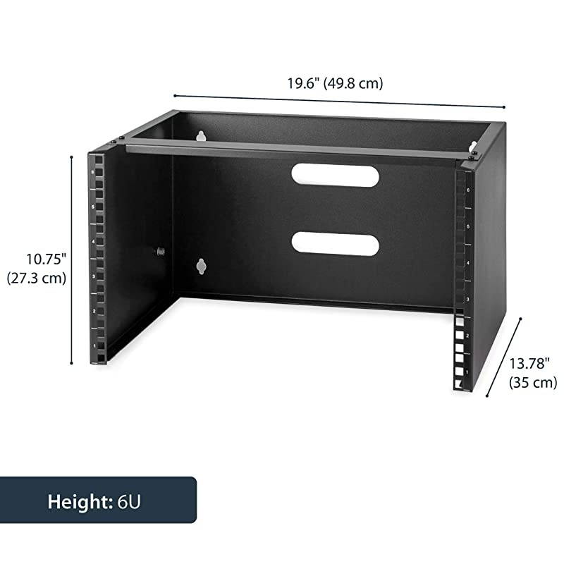 com 6U Wall Mount Network Equipment Rack 14 Inch Deep 19 Patch Panel Bracket for Shallow Server Equipment 44lbs Capacity WALLMOUNT6
