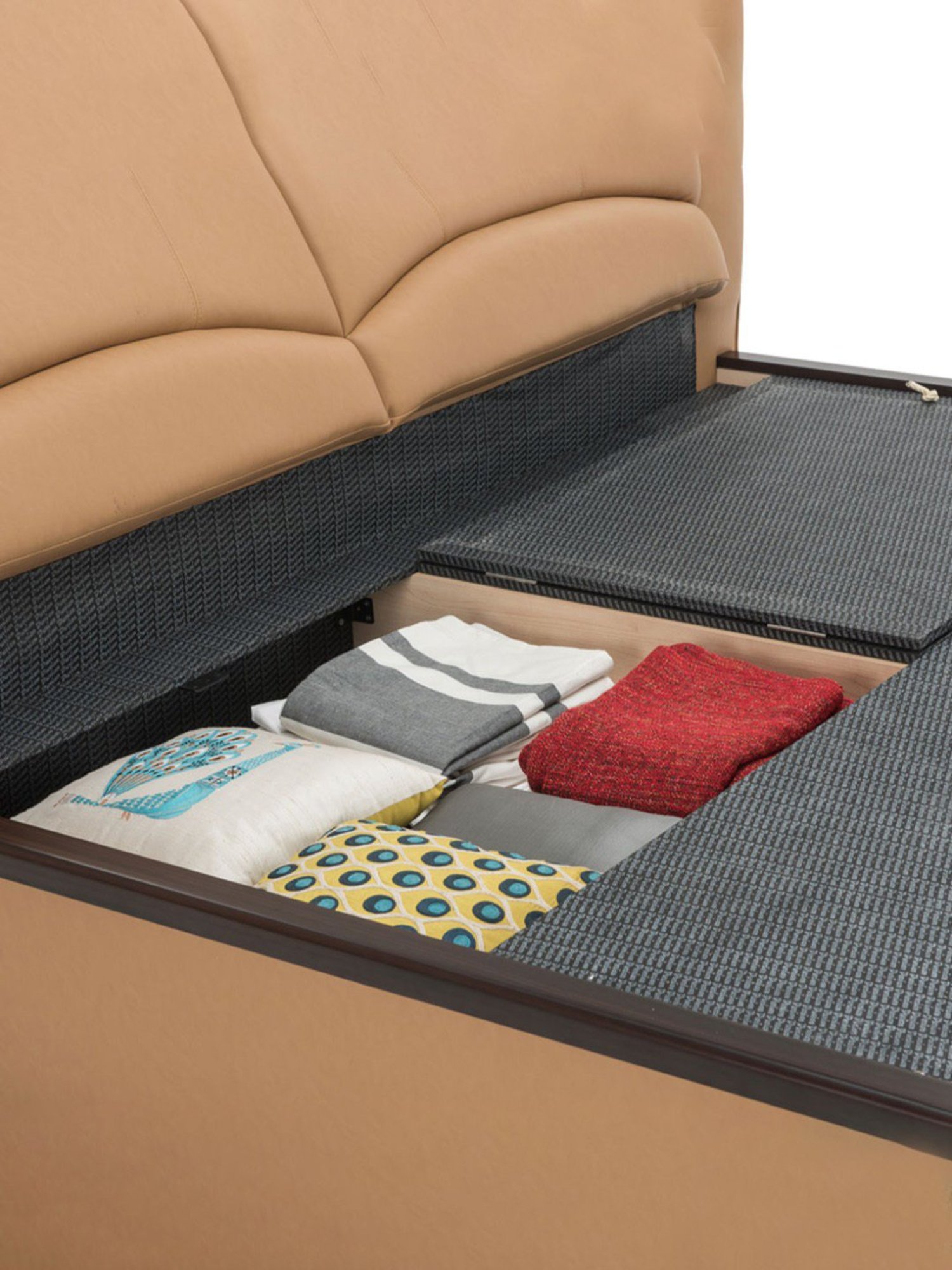 Durian Winston Camel Brown Premium Leatherette Queen Size Bed