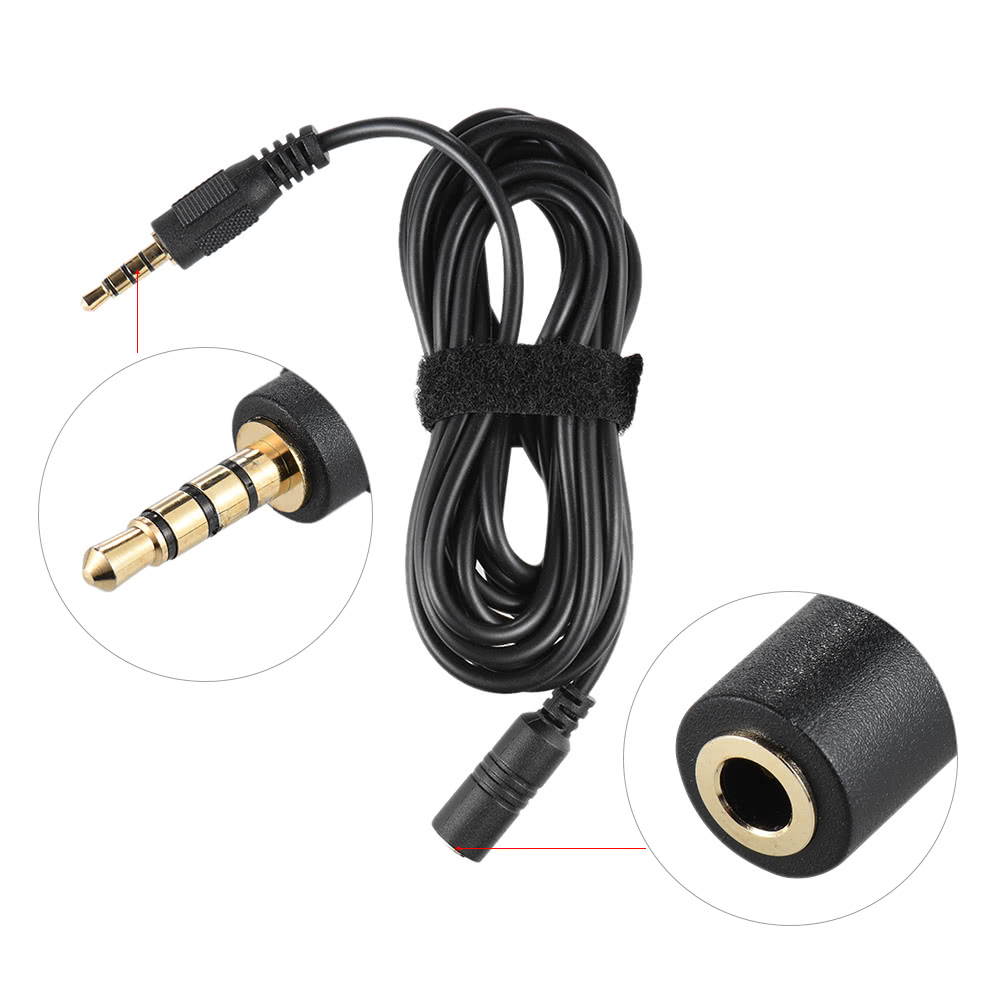 Andoer 2m Extension Cable for Cellphone Smartphone Mic Microphone Female 3.5mm to Male 3.5mm