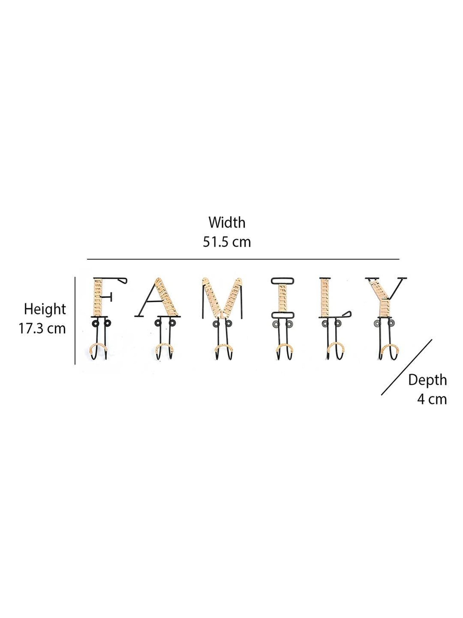 @home Nilkamal Black & Brown Metal Wall Hooks - Set of 6