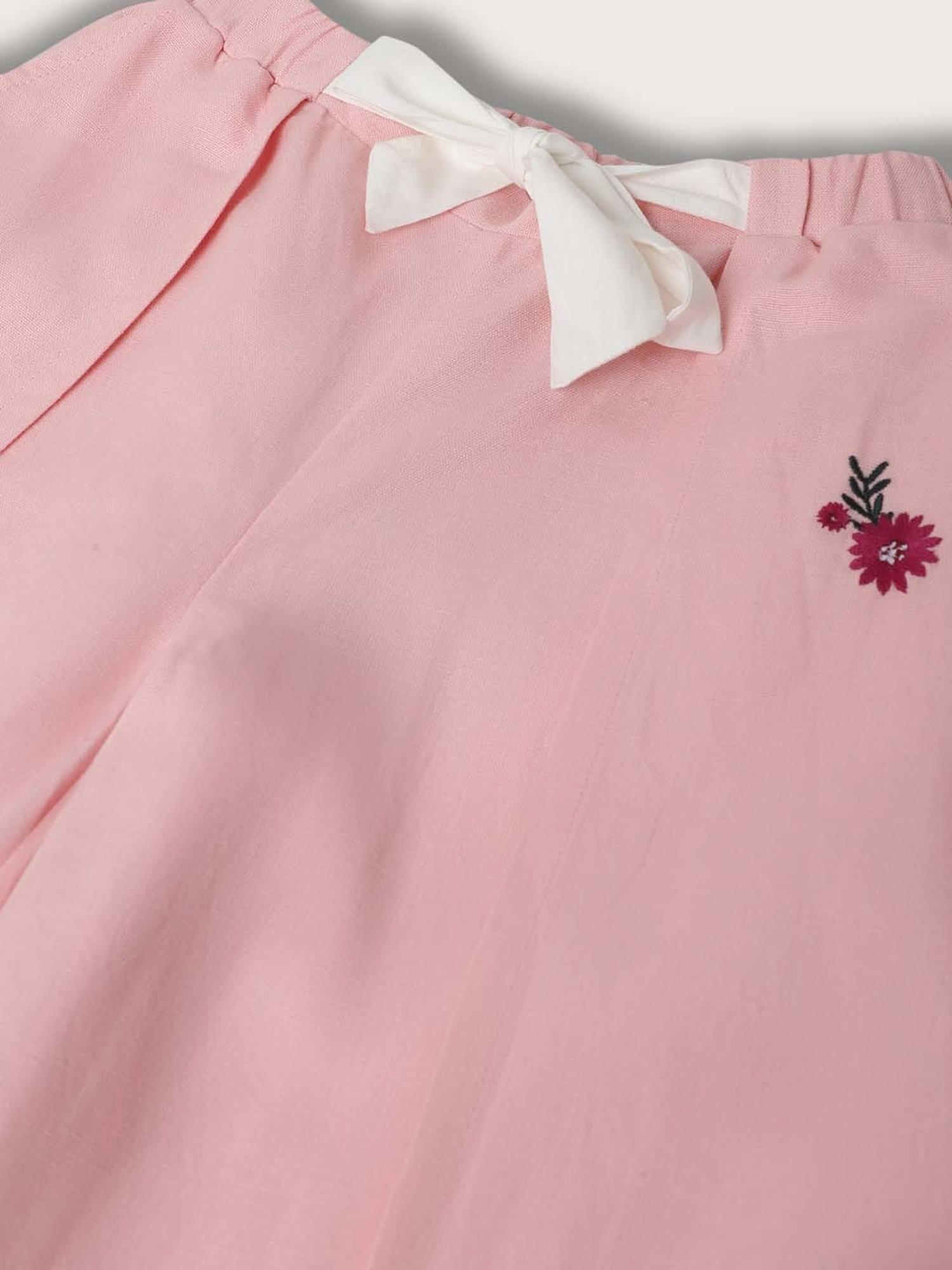 Blue Giraffe Girls Pink Floral Print Trousers