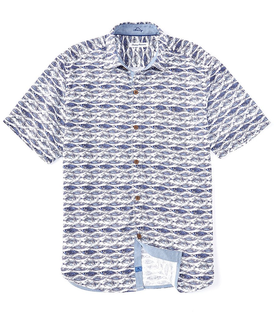 Visconti Big & Tall Check Skulls Print Long-Sleeve Woven Shirt