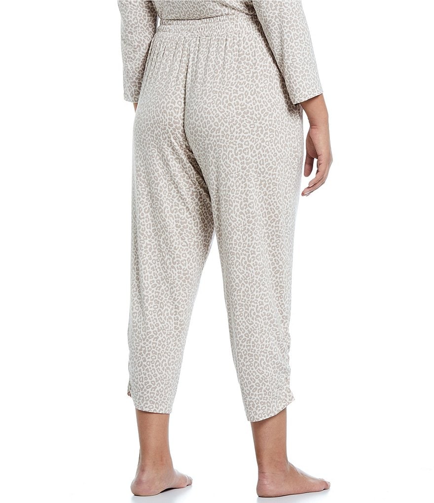 VAN WINKLE & CO. Plus Animal Print Ankle-Length Jersey Knit Sleep Pants