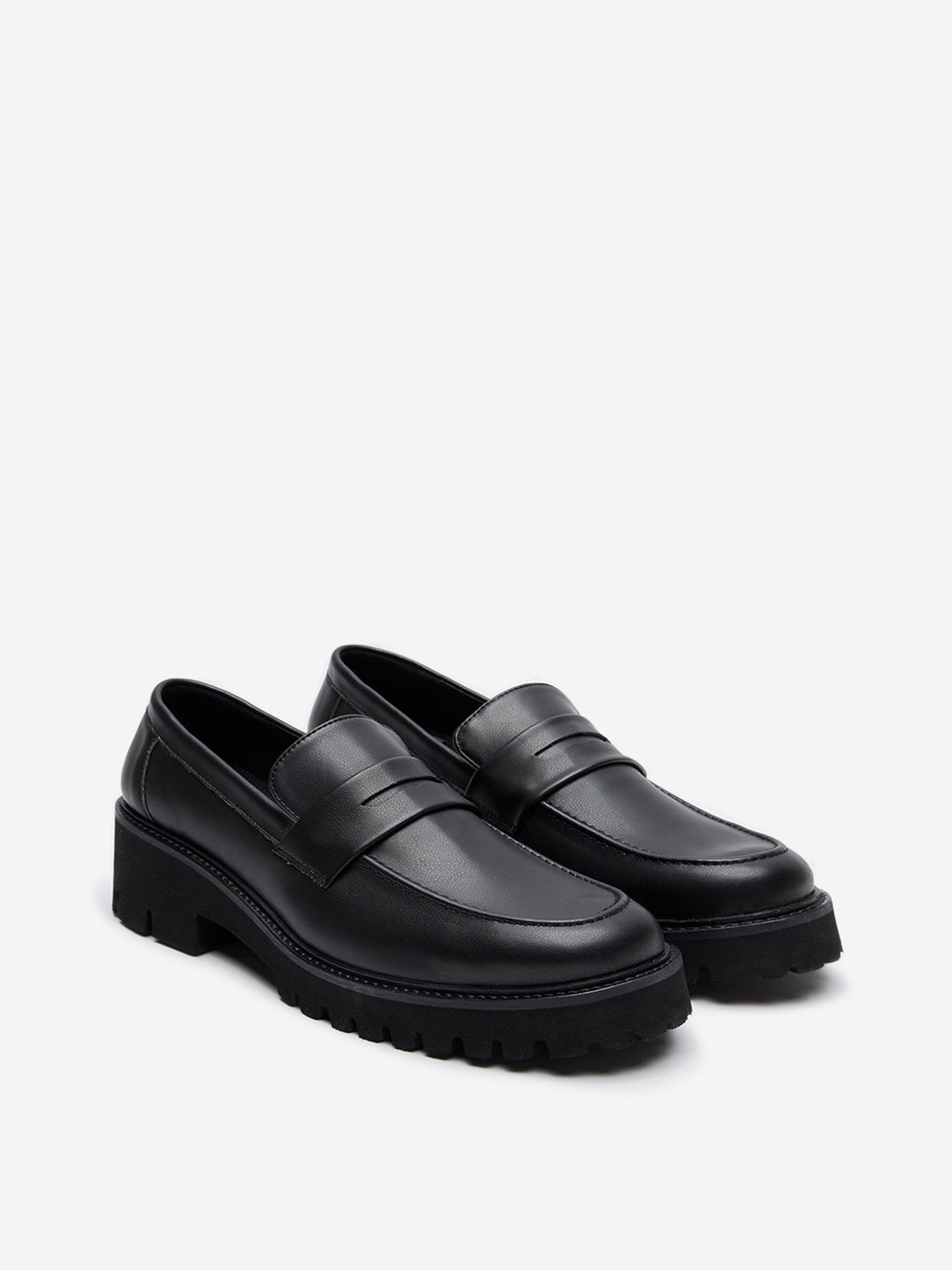 LUNA BLU by Westside Black Chunky Loafers