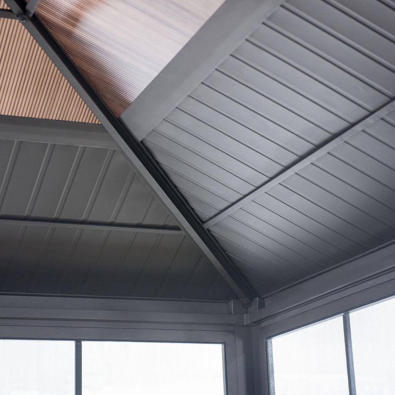 Sierra 12' X 14' Steel Frame Gazebo With Sliding Doors - Sunjoy