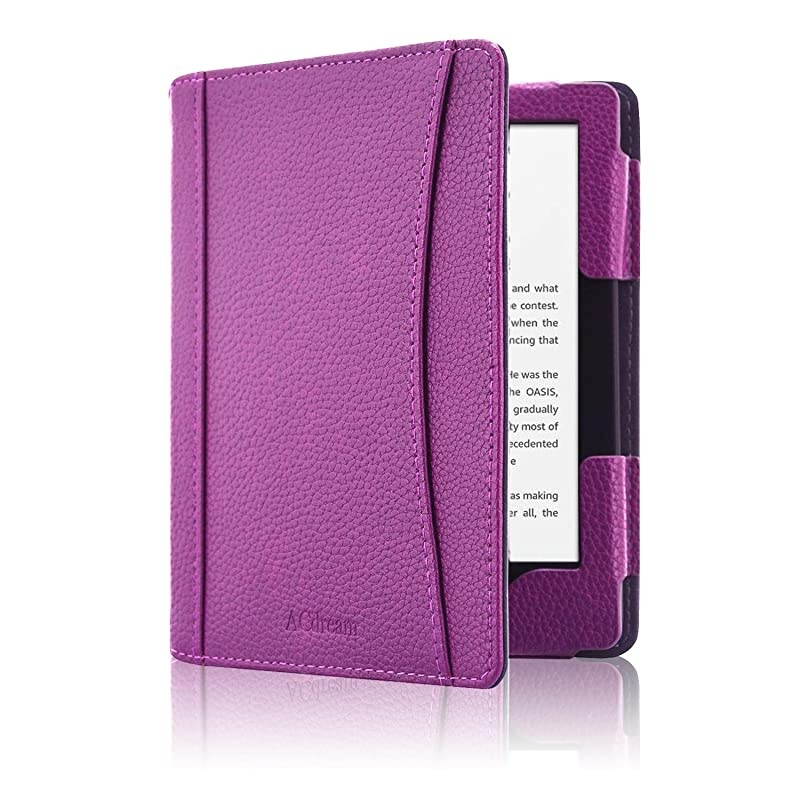 Case Fits All-New Kindle 10th Generation 2019 and 8th Gen 2016 ONLY (NOT FIT Kindle Paperwhite/Kindle Oasis), Folio Smart Leather Cover with Auto Wake Sleep & Front Pocket, Purple