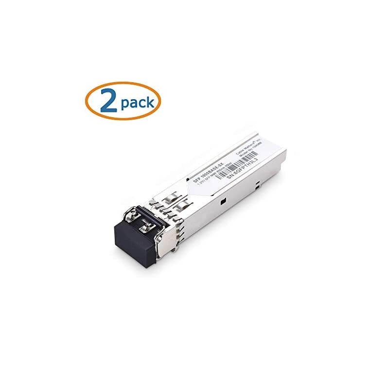 2Pack 1000BASESX SFP to LC Multi Mode 1G Fiber Transceiver Modular for Cisco Ubiquiti TPLink Huawei Mikrotik Netgear and Supermicro Equipment