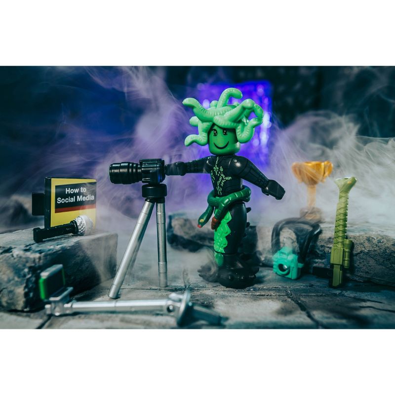 Roblox Avatar Shop Series Collection - Social Medusa Influencer with Selfie Stick Figure Pack (Includes Exclusive Virtual Item)