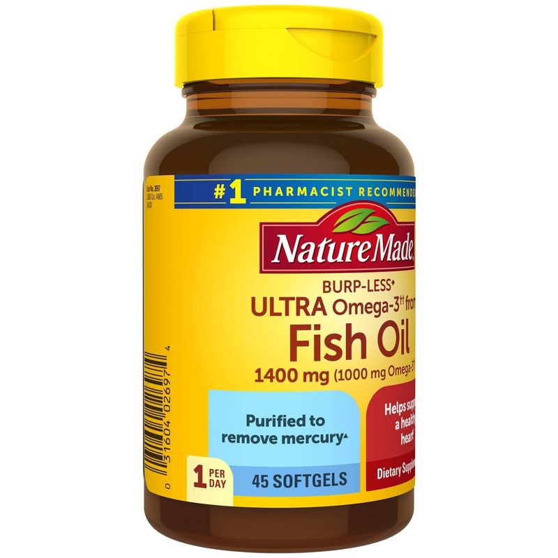 Nature Made Burpless Ultra Omega - Fish Oil 1400 mg Softgels - 45ct