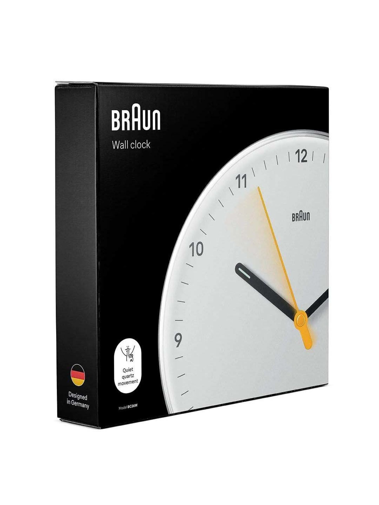 Braun White Classic Analog Wall Clock With Silent Sweeping Quartz Movement