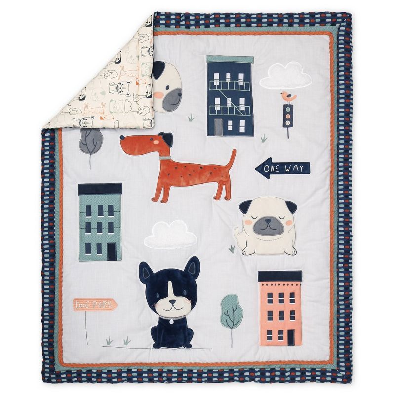 The Peanutshell Pug Life Crib Bedding Set - 3pc