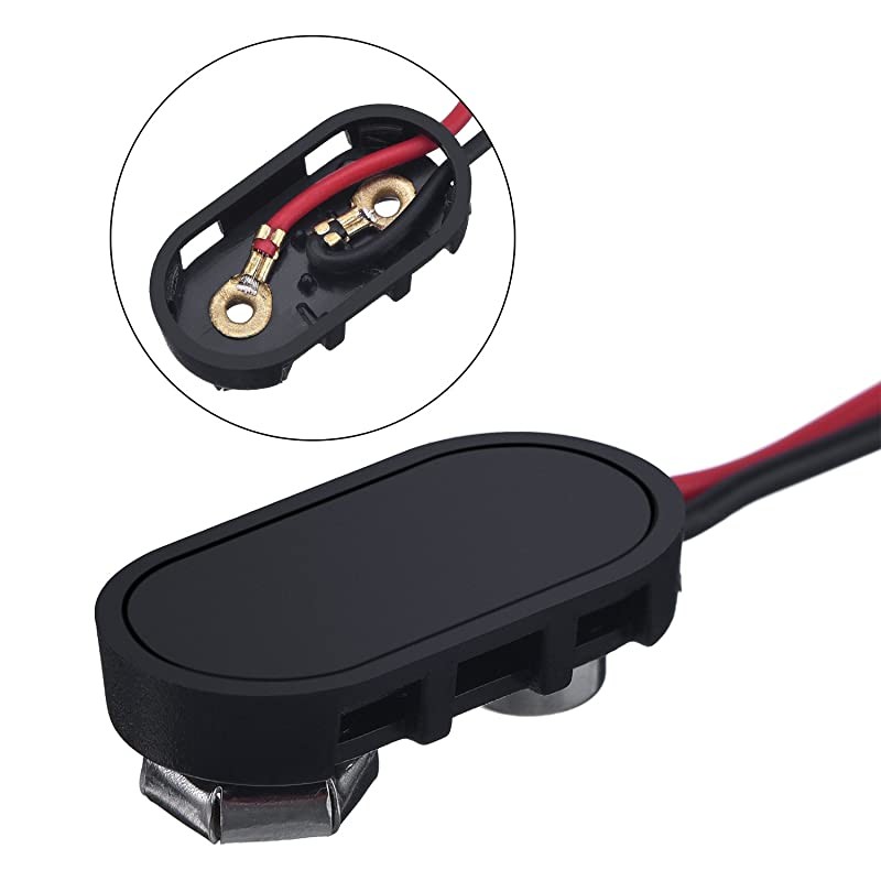 I Type Long Cable Connection Hard Shell Black Red 9 V Battery Clip Connector Buckles 8 Pack I Type Hard Shell 8 Pack