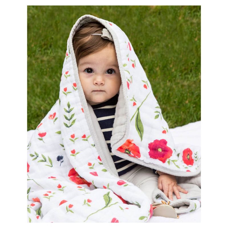 Little Unicorn 4-Layer Cotton Swaddle Blanket - Summer Poppy