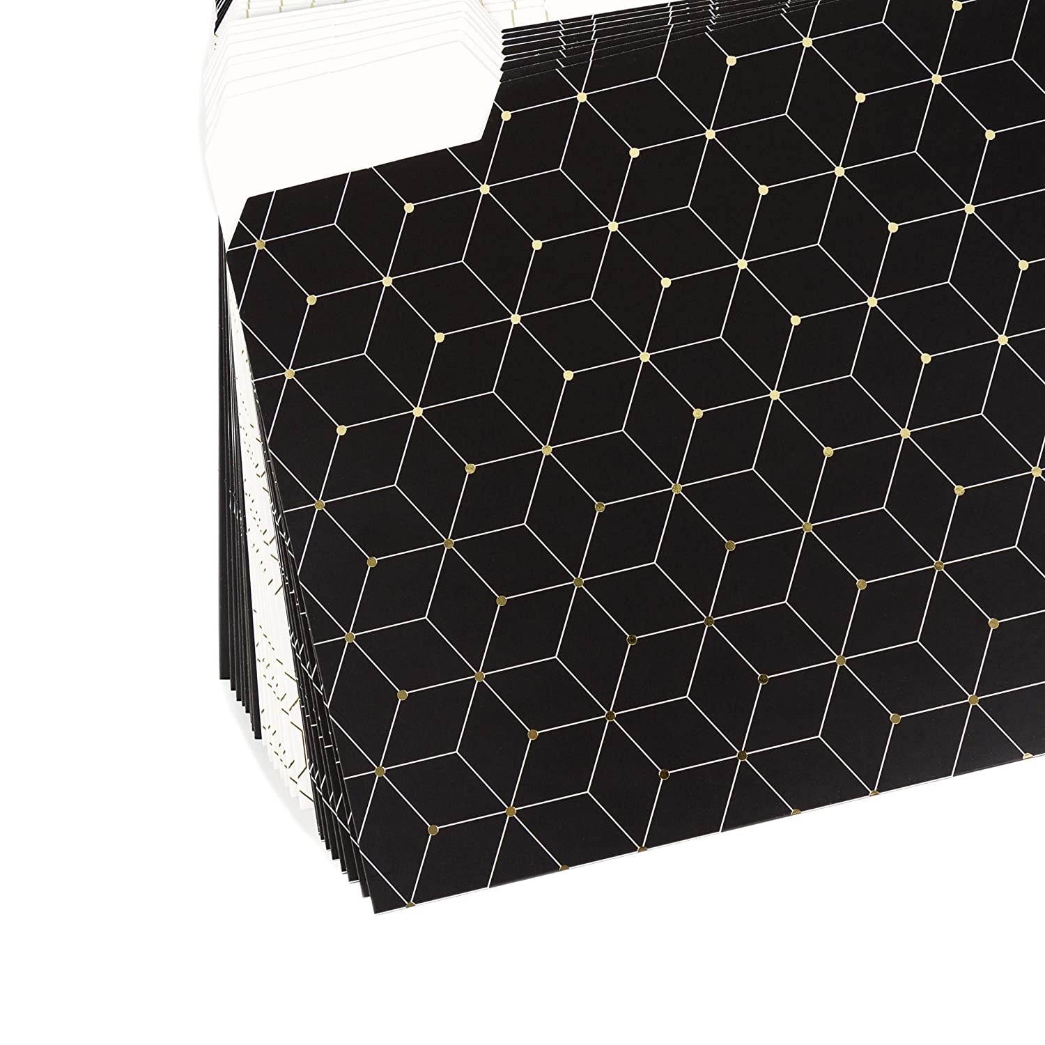 U Brands Modern Classic Fashion File Folders, 1/3 Cut, Letter Size, Assorted Colors, 24 Pack