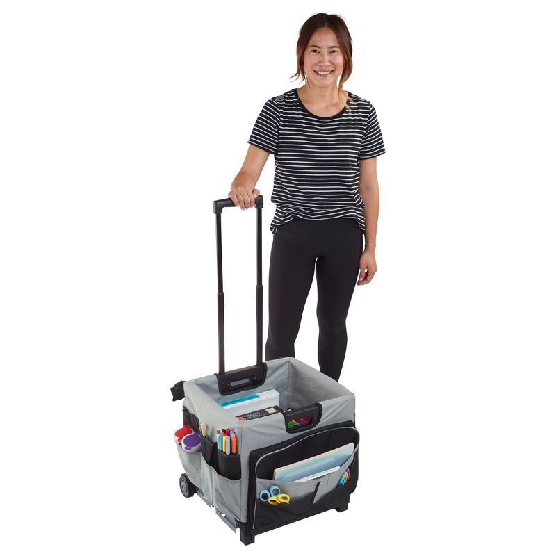 ECR4Kids Universal Rolling Cart and Organizer Bag - Black - Mobile Storage