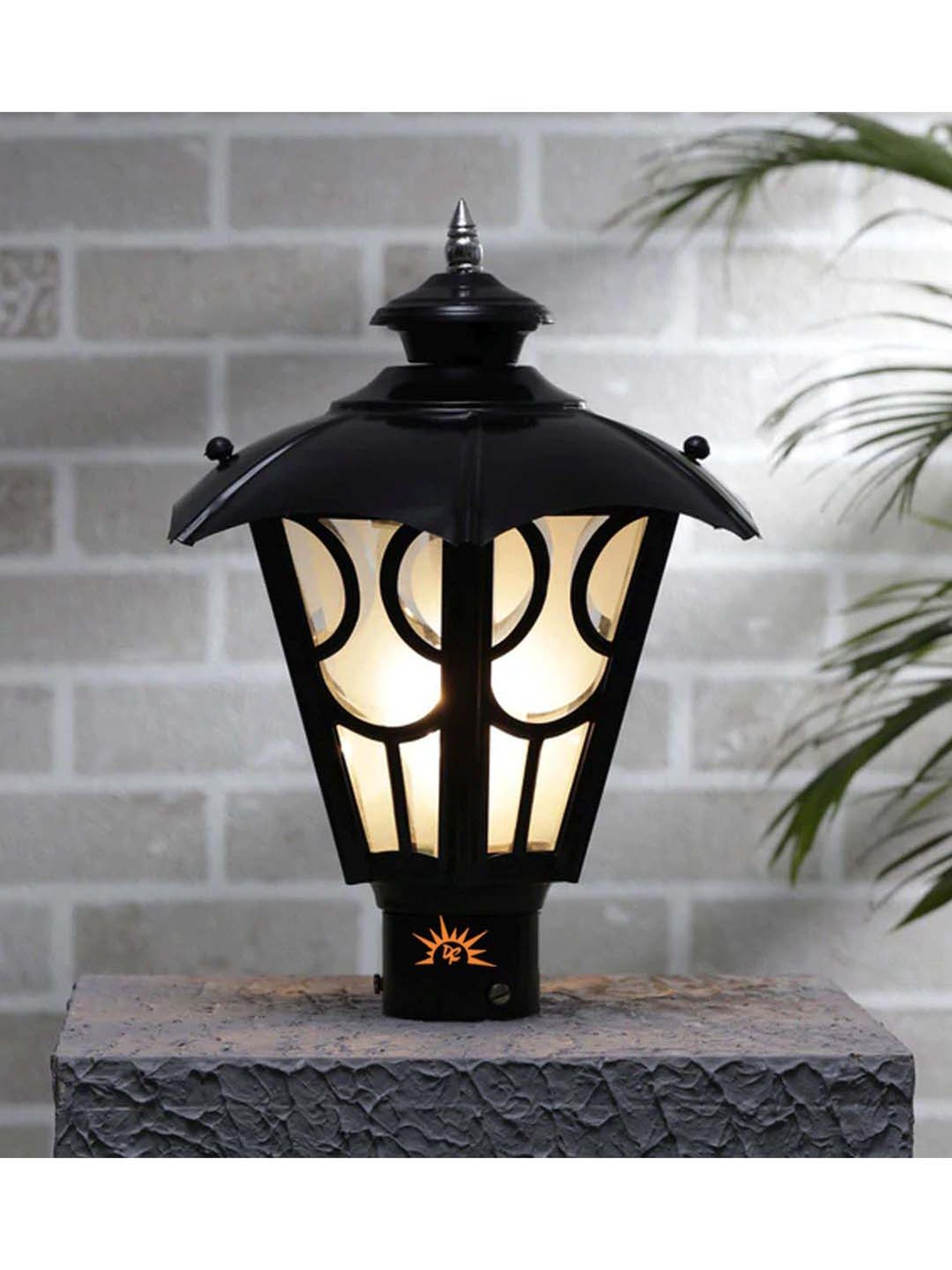 Pure Home and Living Grey Glass Trophy Shaped Table Lamp Stand