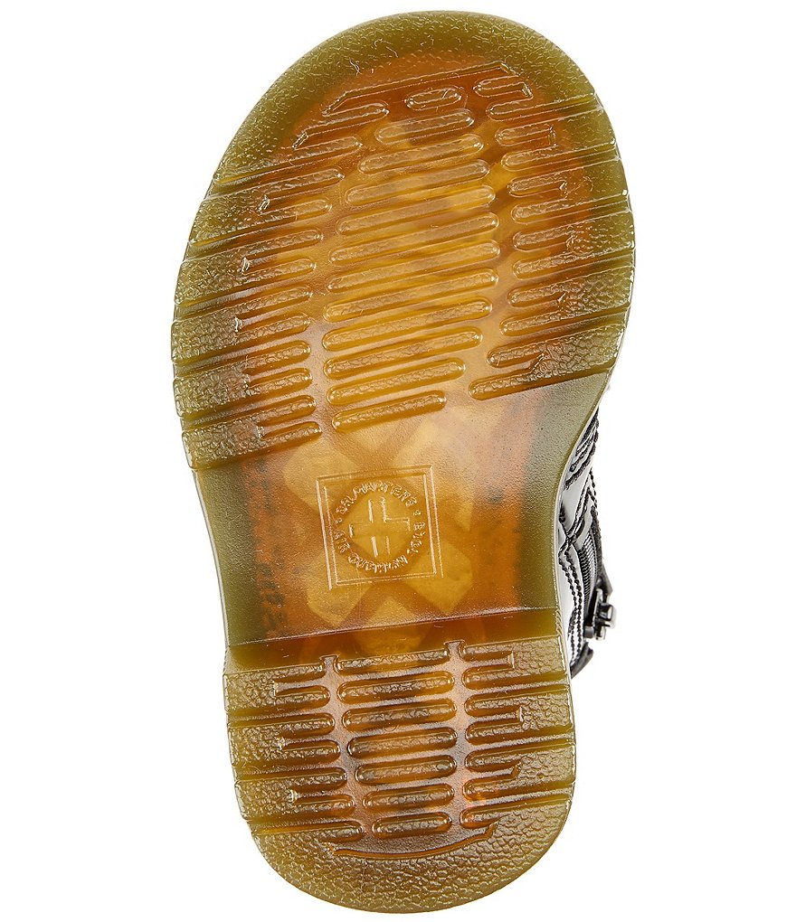 Dr. Martens Girls' Zip-Up Patent Leather Combat Boots (Infant)