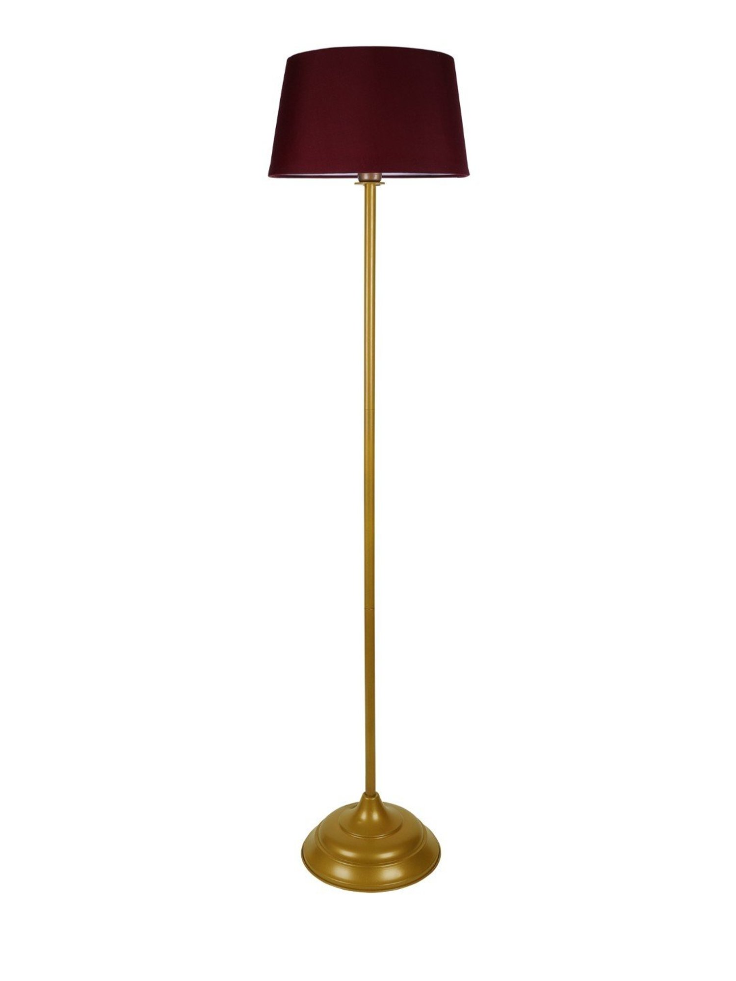 Homesake Red & Golden Metal Standing Floor Lamp with Bulb and Floor Switch (Iron Legs)