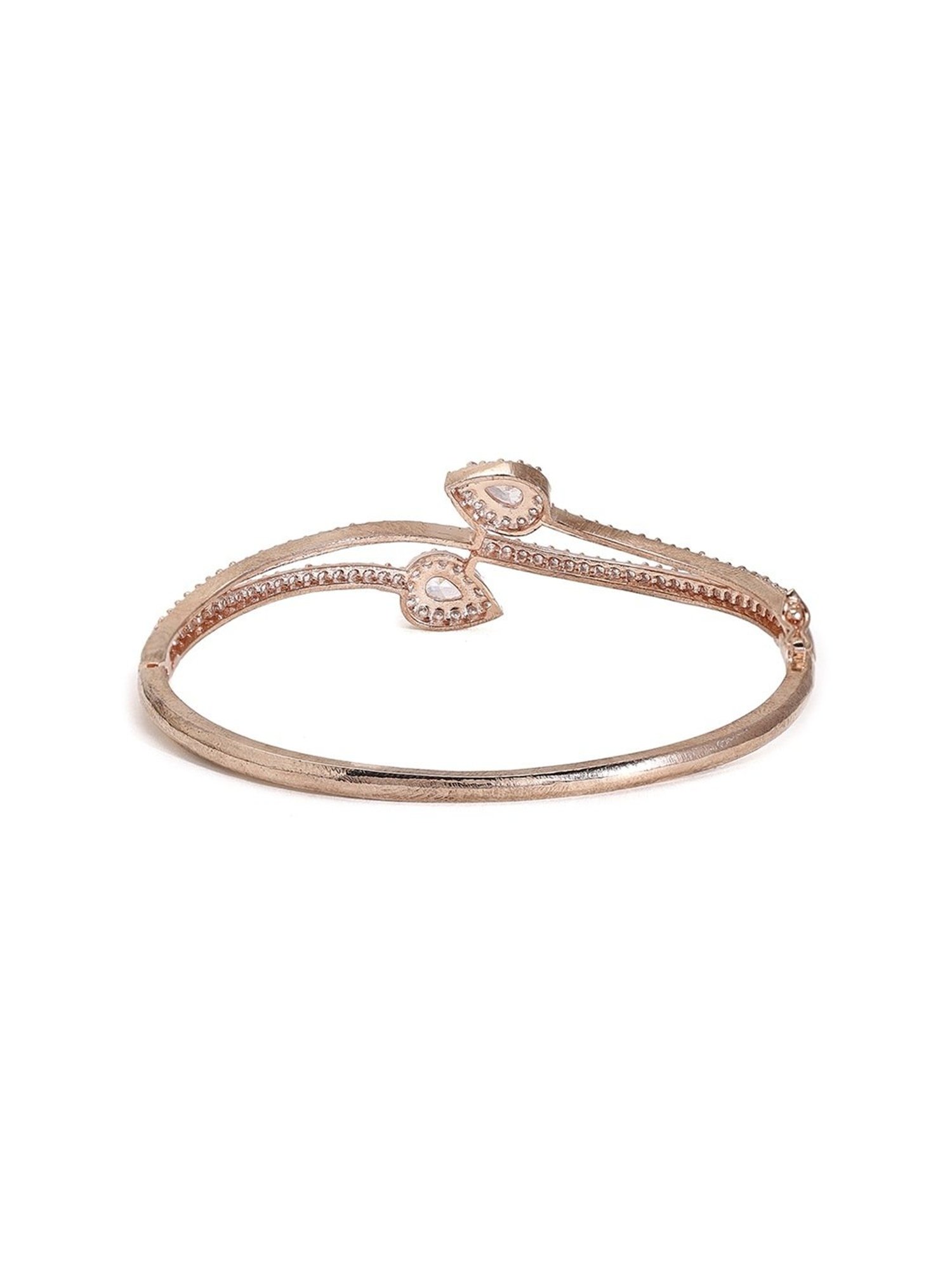 Priyaasi Rose Gold-Plated Bracelet with Graceful Leaf Design