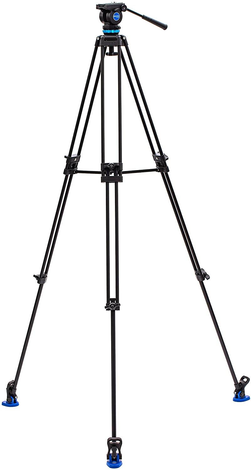 Benro KH25P Video Tripod with Head, 11lb Payload, Continuous Pan Drag, Anti-Rotation Camera Plate (KH26P)