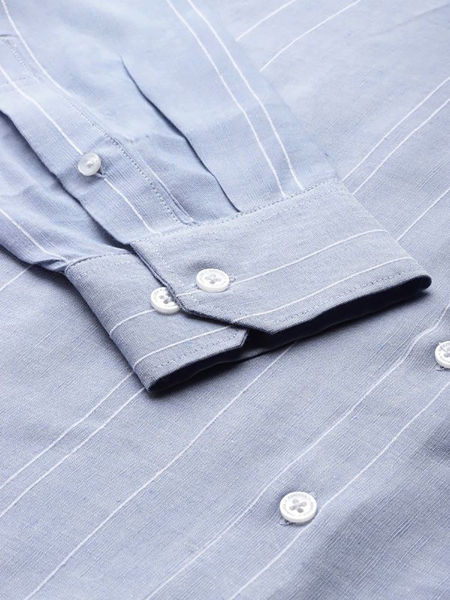 Hancock Blue Slim Fit Stripes Shirts