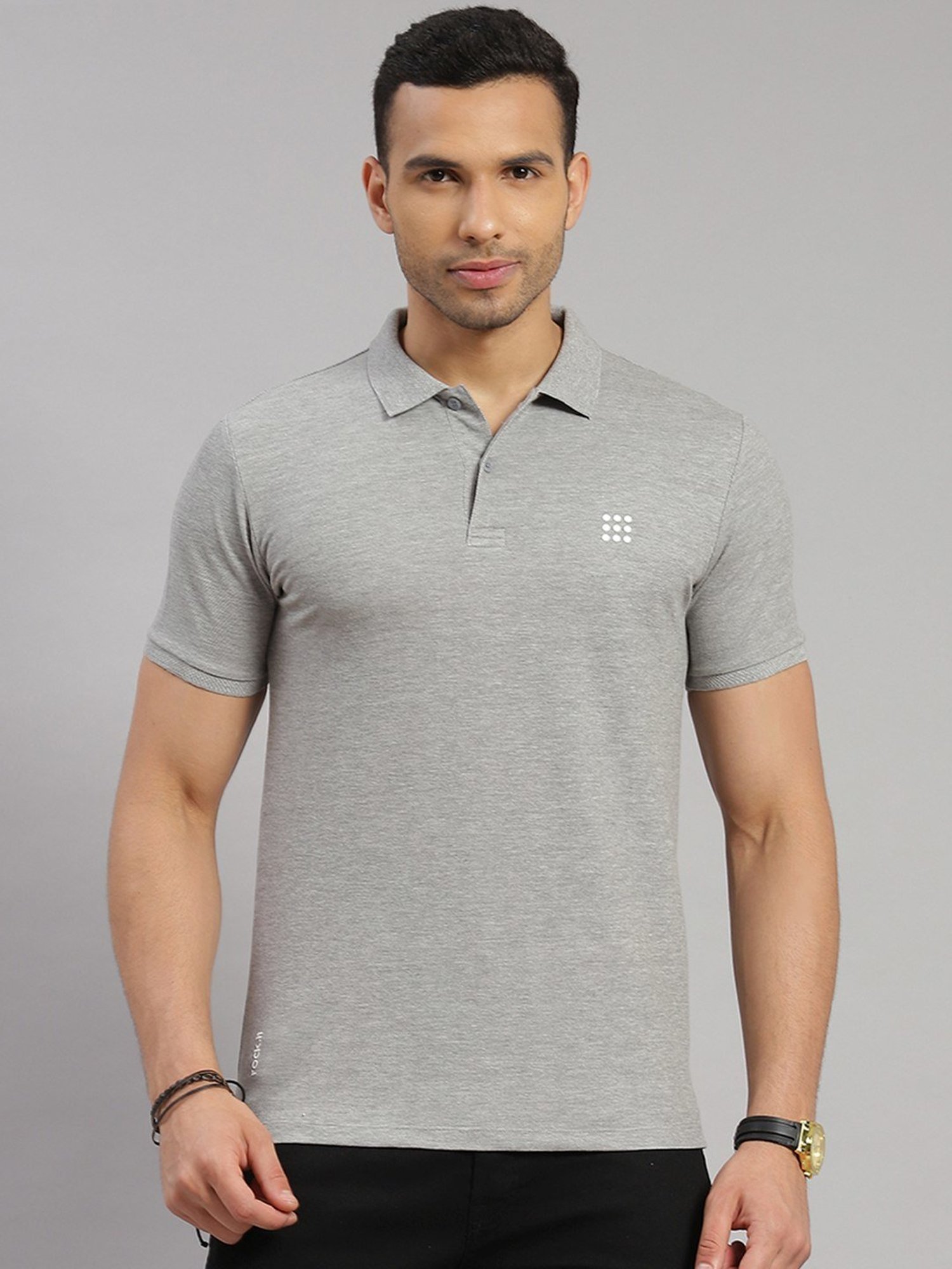 Rock.It Grey Smart Fit Polo T-Shirt