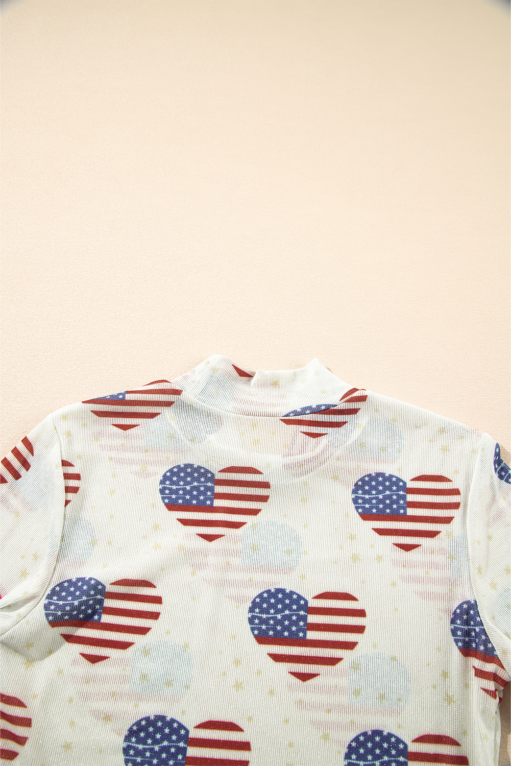 Rose Red Rhinestone Mesh Long Sleeve Bodysuit