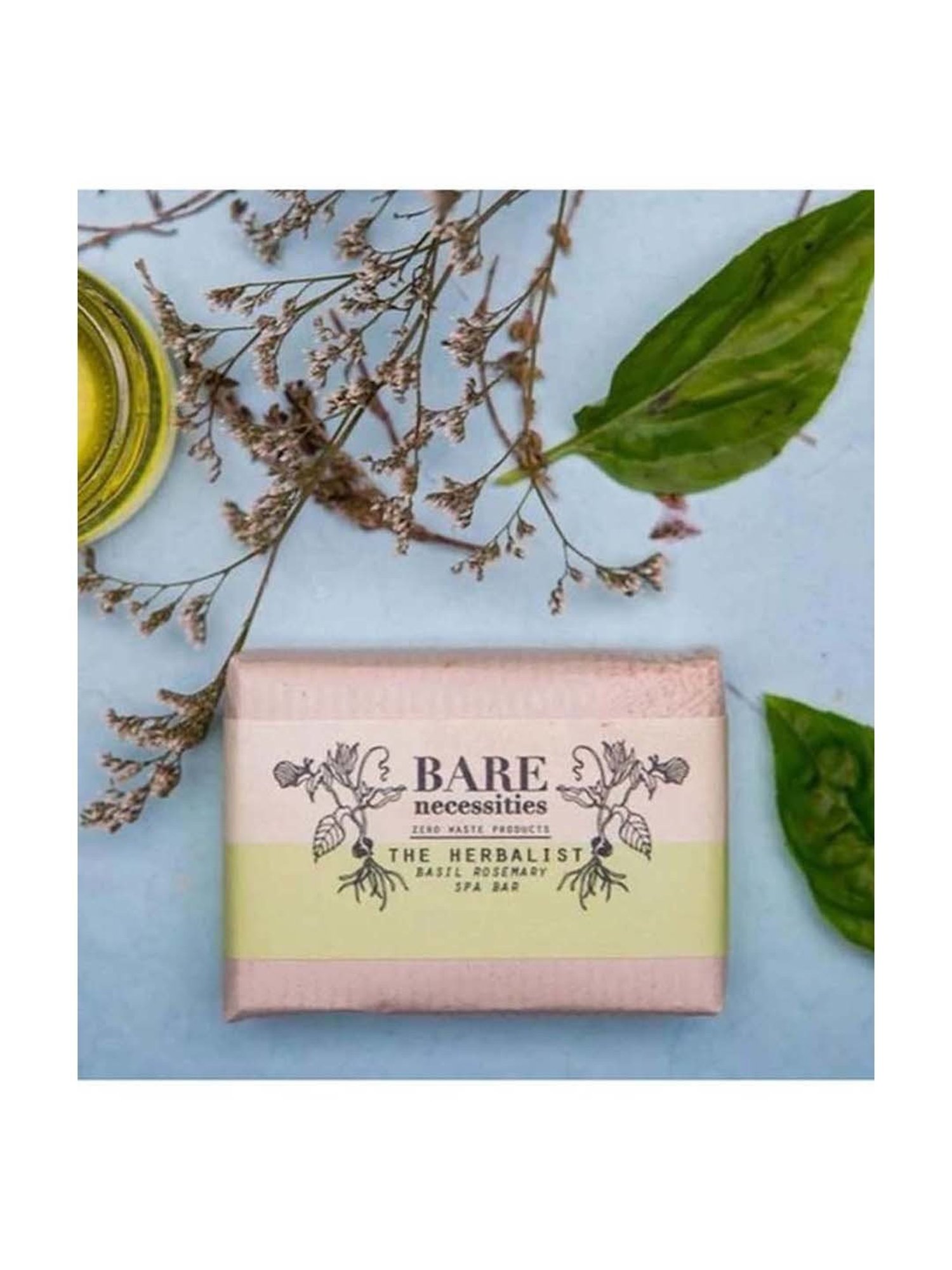 Bare Necessities Basil Rosemary Spa Bar - The Herbalist - 75 gm