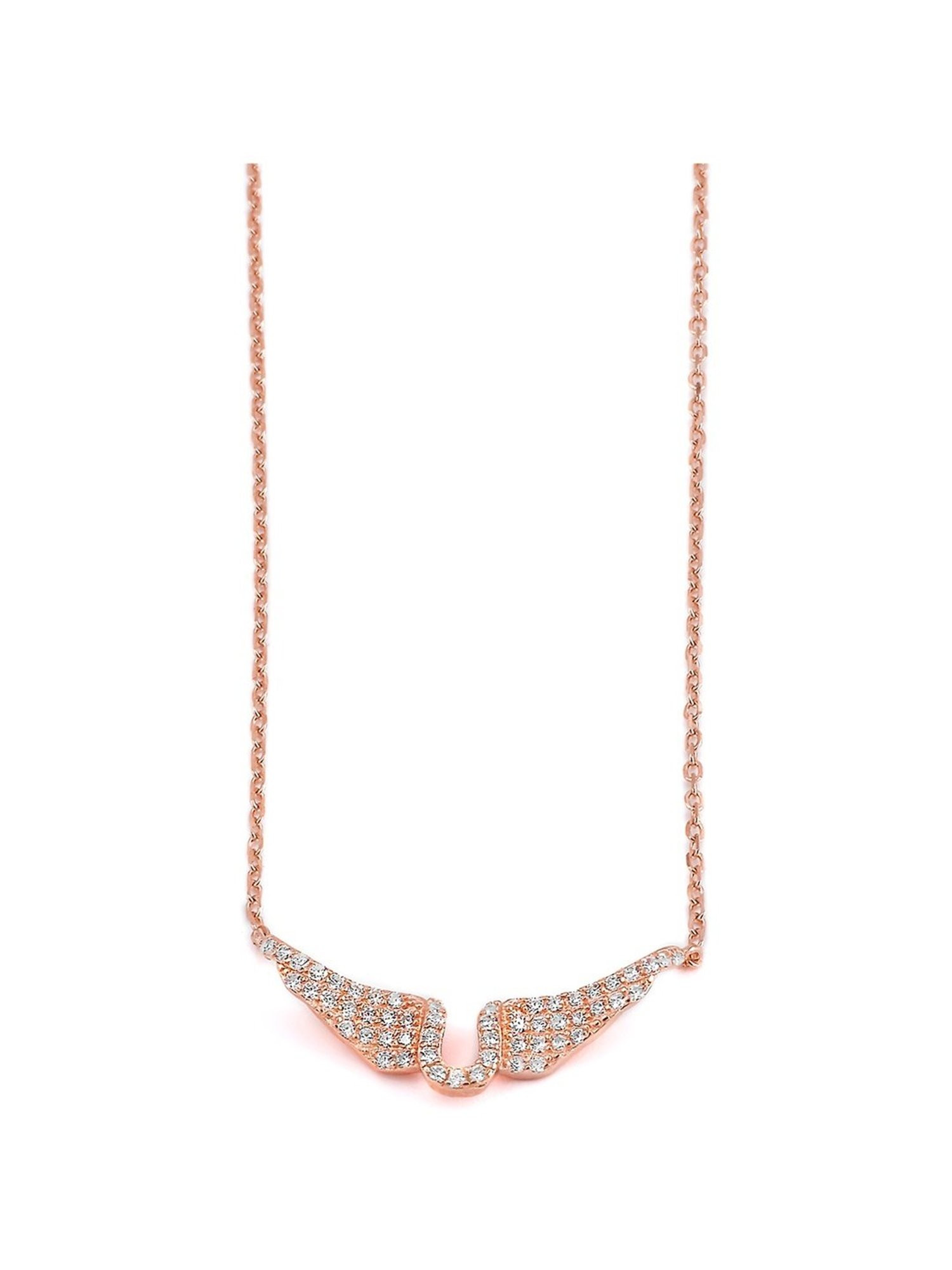 Silberry 92.5 Sterling Silver Rose Gold Fly High Necklace