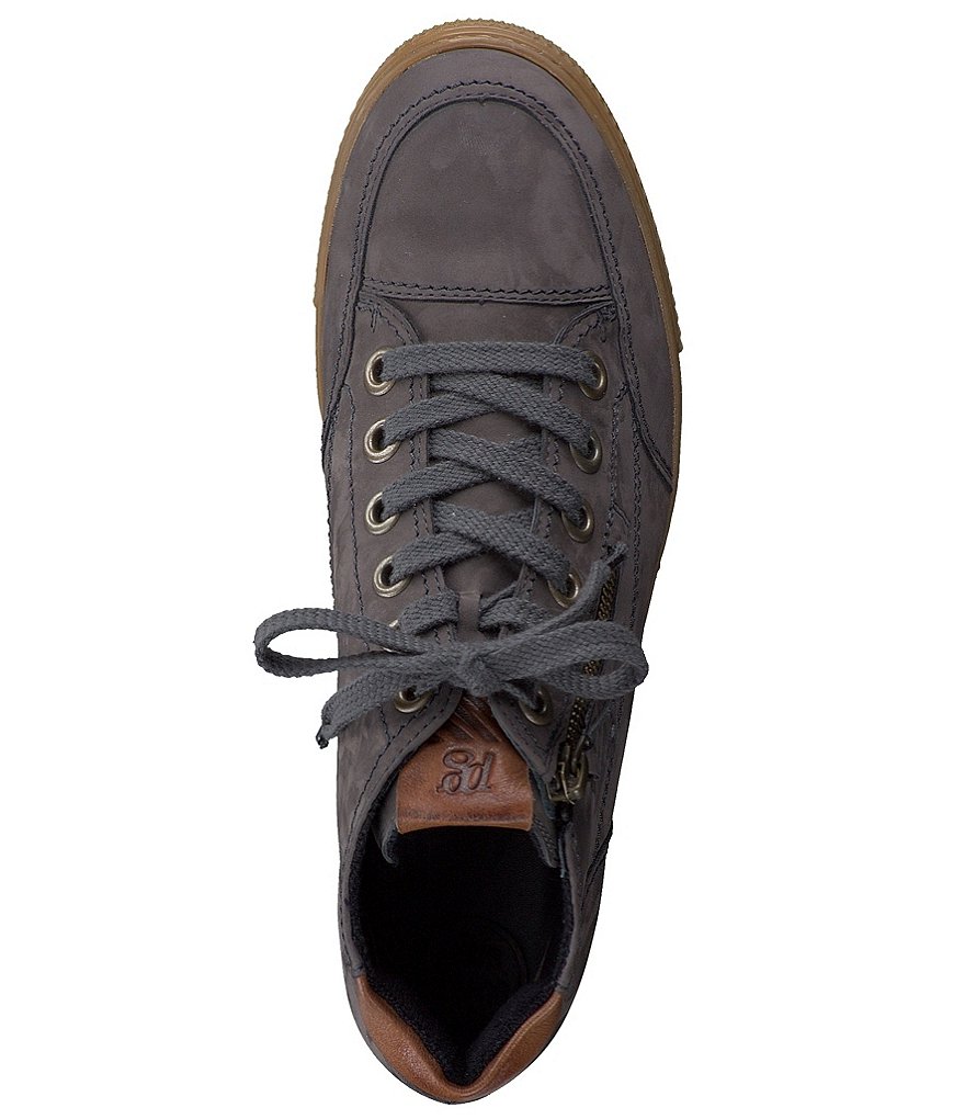 Paul Green Felicity Lace-Up Side Zipper Leather Sneakers